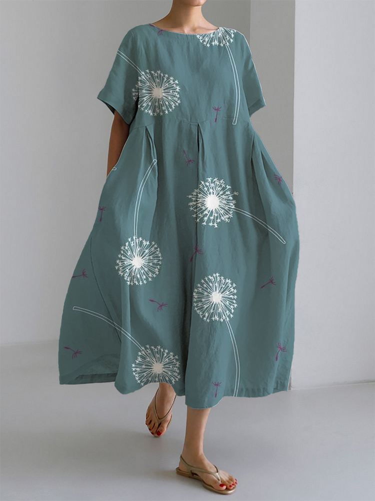 AURORA - PAARDENBLOEMDRUK MAXIKLEID