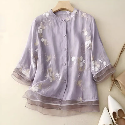 Ivy™ Flower Button Blouse