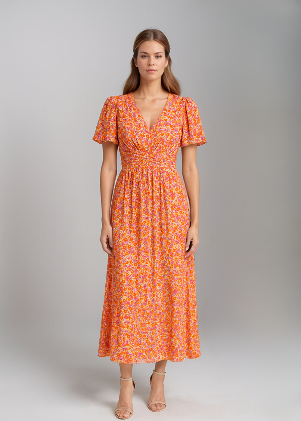 Seraphina™ | Gebloemd Maxikleed met Flattermouwen