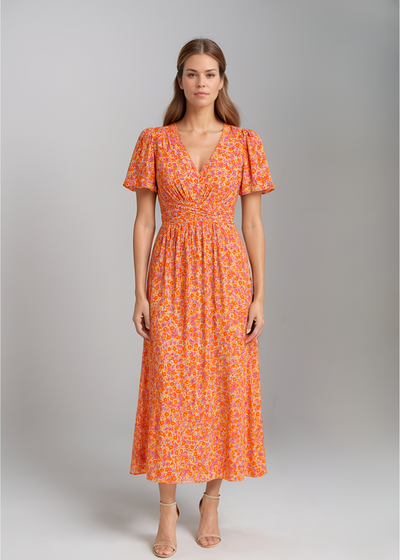 Seraphina™ | Gebloemd Maxikleed met Flattermouwen