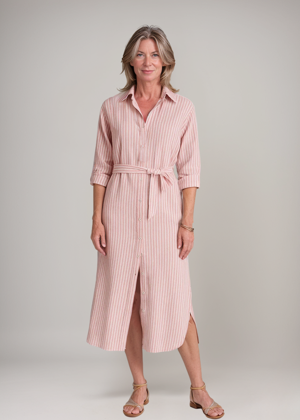 Della™ | Gestreepte Hemdblusenkleed
