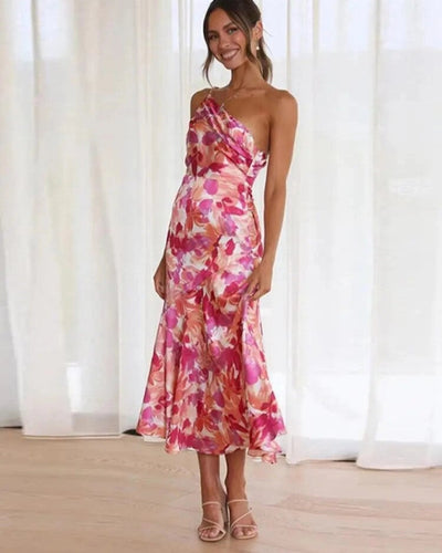 Viktoria™ | Asymmetrische Maxikleed met Bloemenpatroon