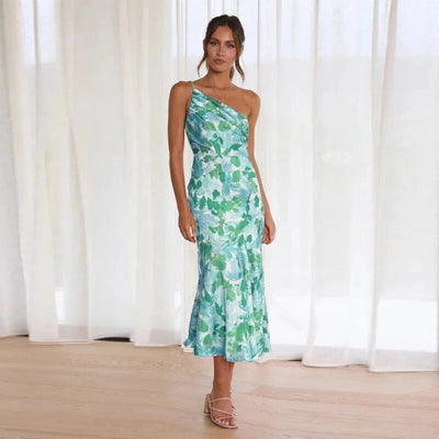 Viktoria™ | Asymmetrische Maxikleed met Bloemenpatroon