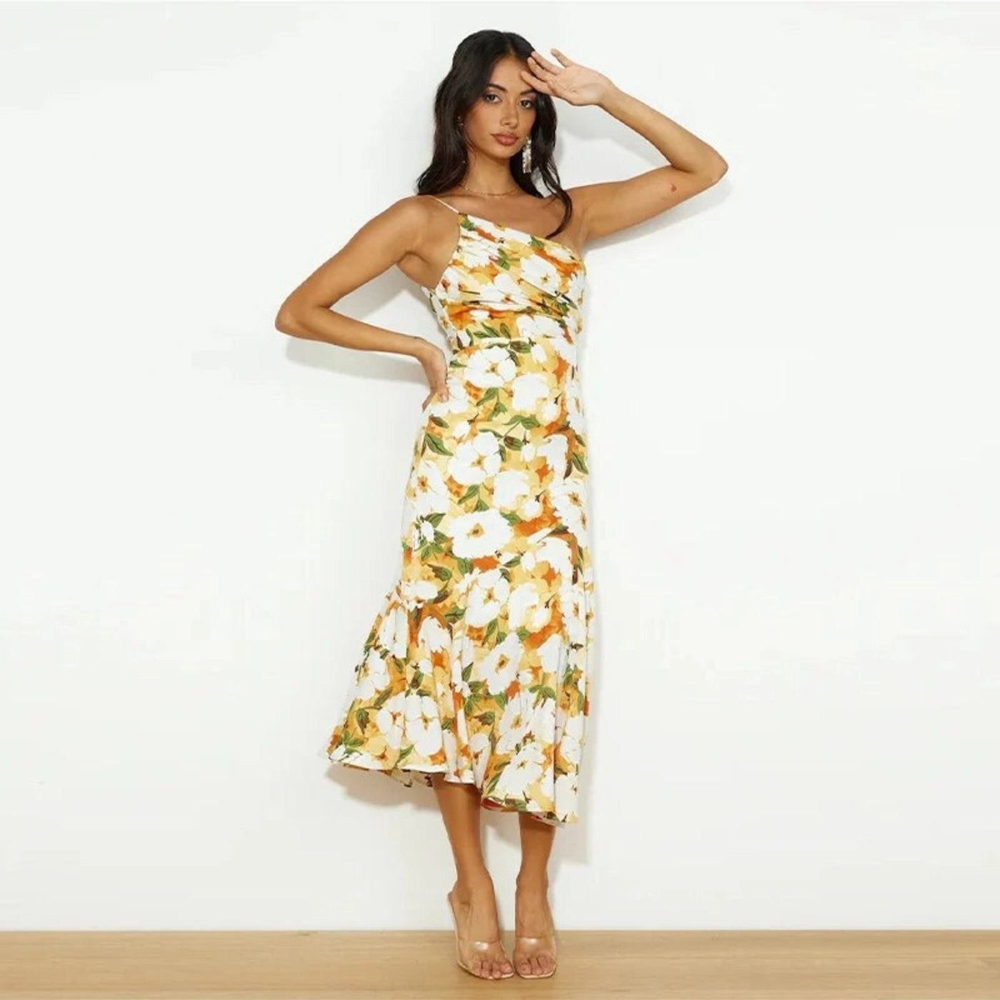 Viktoria™ | Asymmetrische Maxikleed met Bloemenpatroon