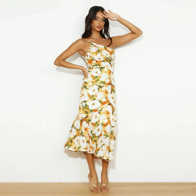 Viktoria™ | Asymmetrische Maxikleed met Bloemenpatroon