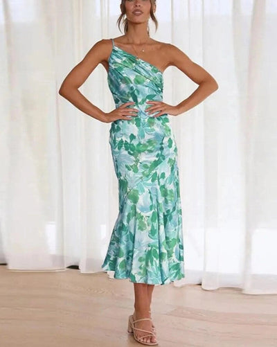 Viktoria™ | Asymmetrische Maxikleed met Bloemenpatroon