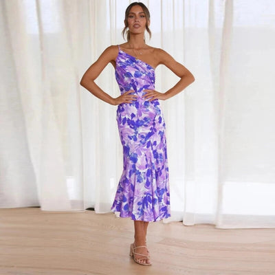 Viktoria™ | Asymmetrische Maxikleed met Bloemenpatroon