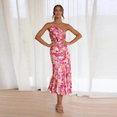 Viktoria™ | Asymmetrische Maxikleed met Bloemenpatroon