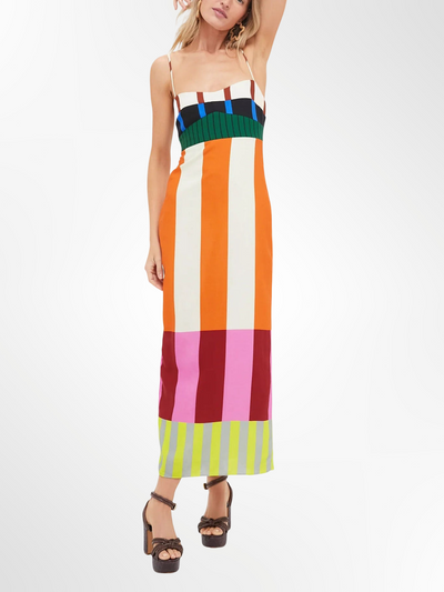 Elsa - Lange multicolor jurk