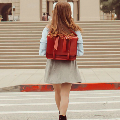 Vintage Sac Kissé in Blauw-Roze