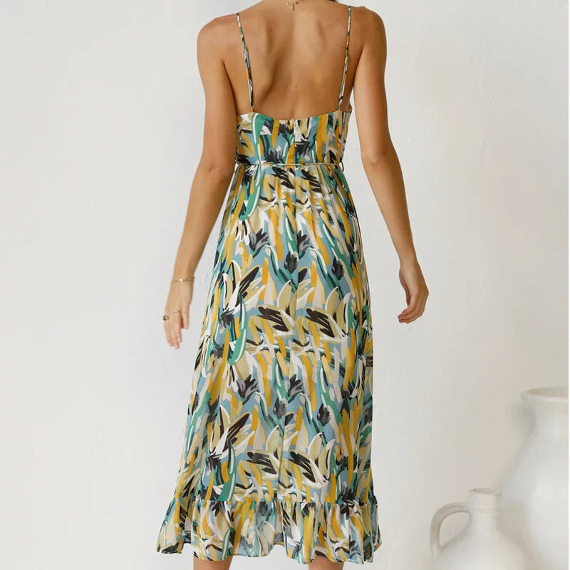 Clara - Elegante lange jurk met patroon