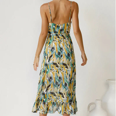 Clara - Elegante lange jurk met patroon
