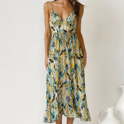Clara - Elegante lange jurk met patroon