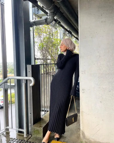 Maxi - Gebreid Langarmkleed