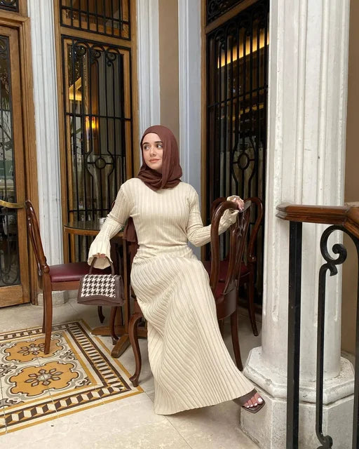 Maxi - Gebreid Langarmkleed