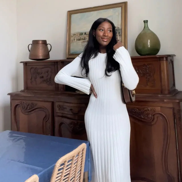 Maxi - Gebreid Langarmkleed