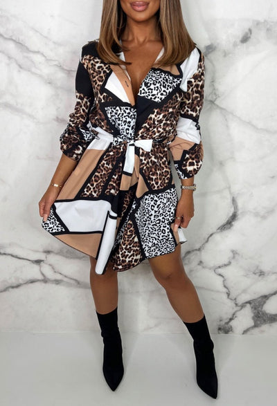 Christel - Flirty Hemdblusenkleed met Dierenprint