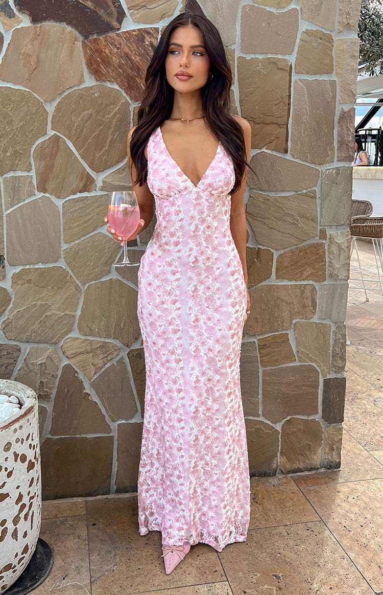 Farida - Roze Kanten Maxikleed
