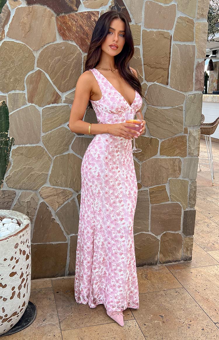 Farida - Roze Kanten Maxikleed