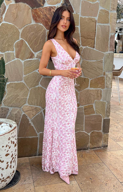 Farida - Roze Kanten Maxikleed