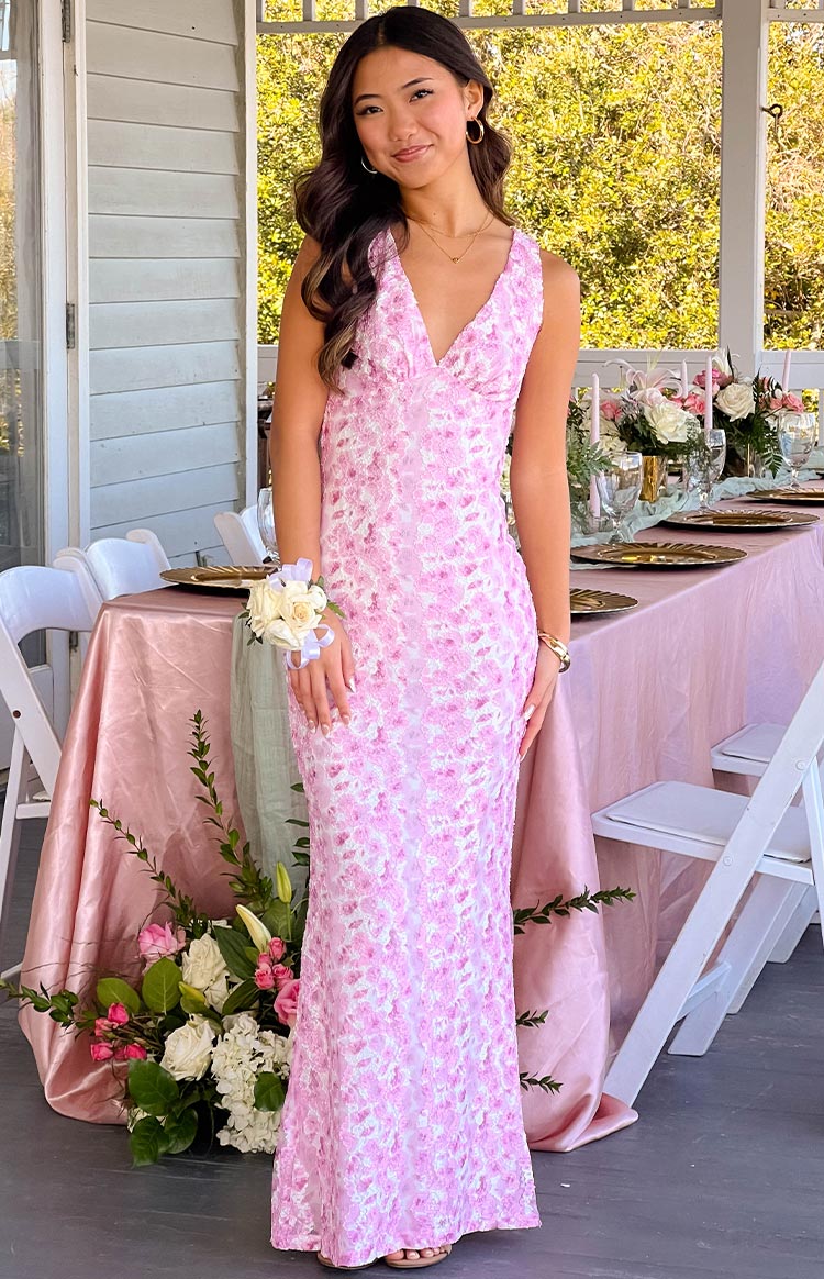 Farida - Roze Kanten Maxikleed