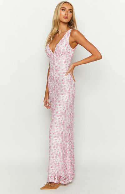 Farida - Roze Kanten Maxikleed