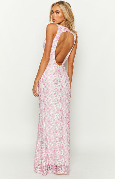 Farida - Roze Kanten Maxikleed