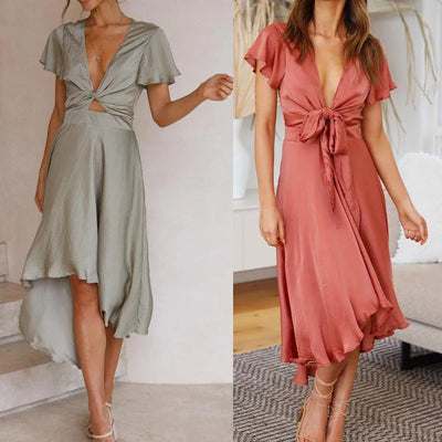 Aija - Sexy Zomerjurk met Diepe V-Hals