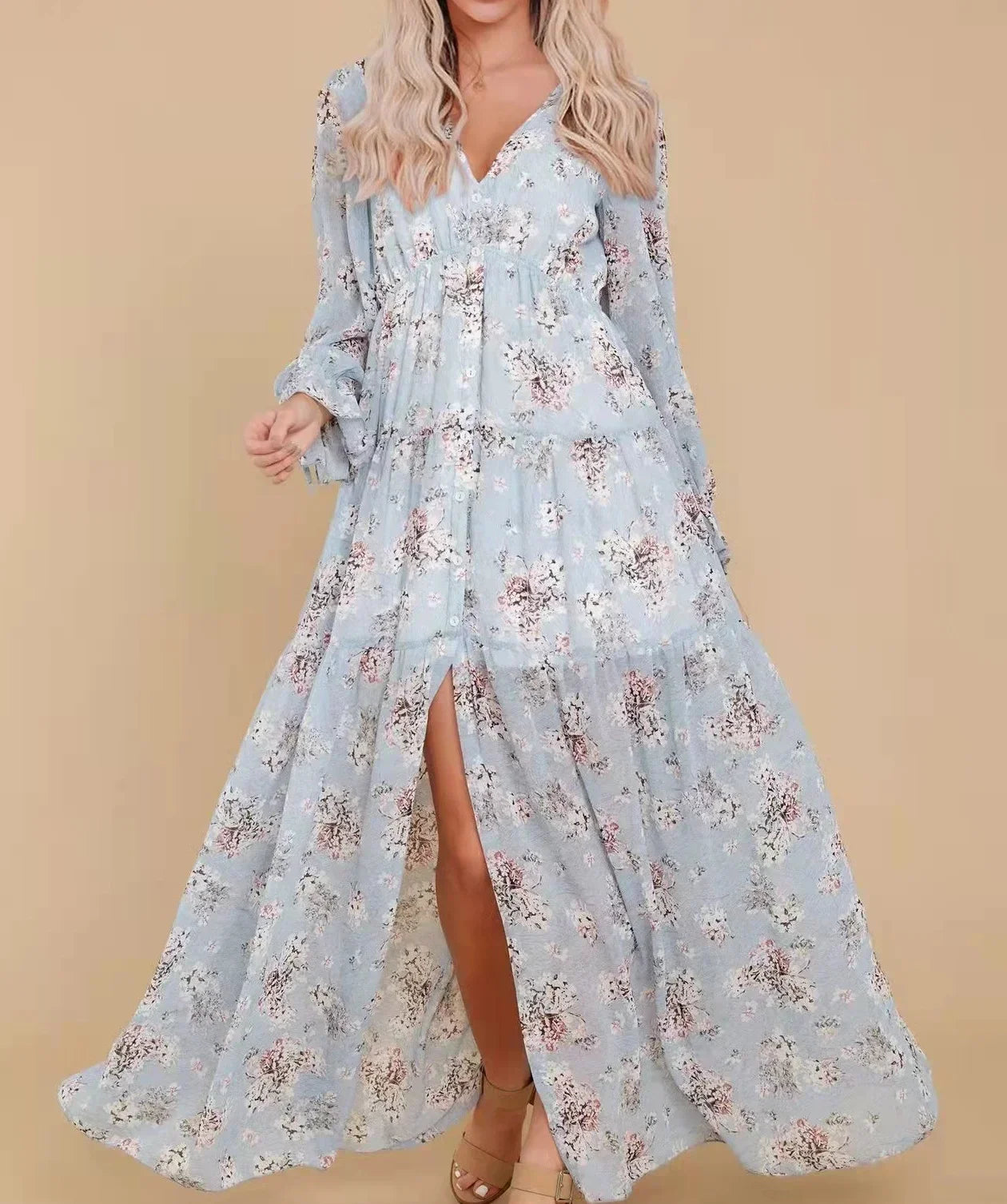 Nancy | Maxi Chiffon Vrijetijdskleed