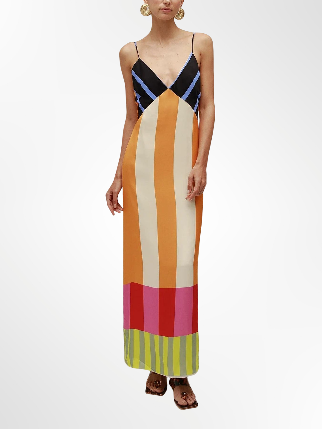 Elsa - Lange multicolor jurk