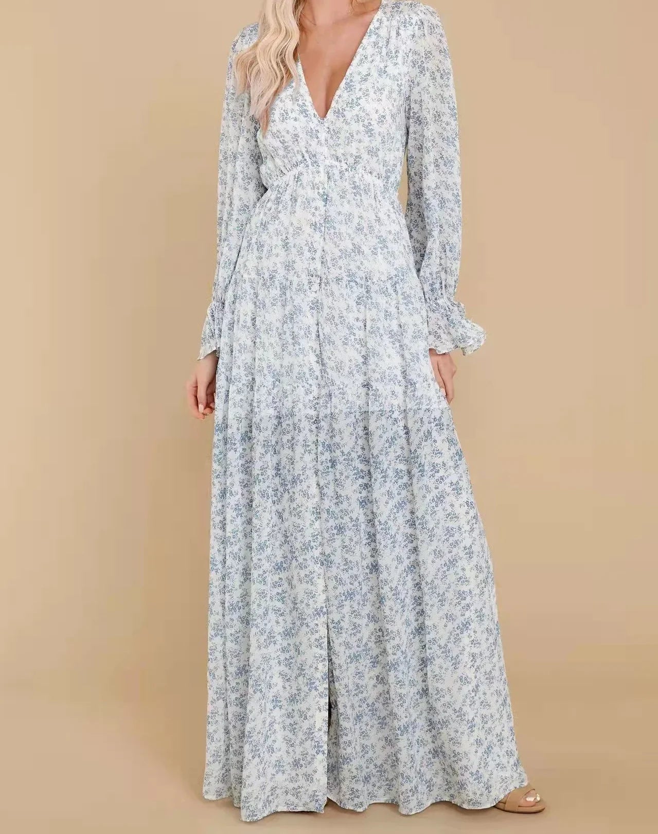Nancy | Maxi Chiffon Vrijetijdskleed