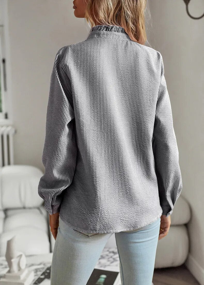 Mila - Rimpel Lange Mouwen Blouse