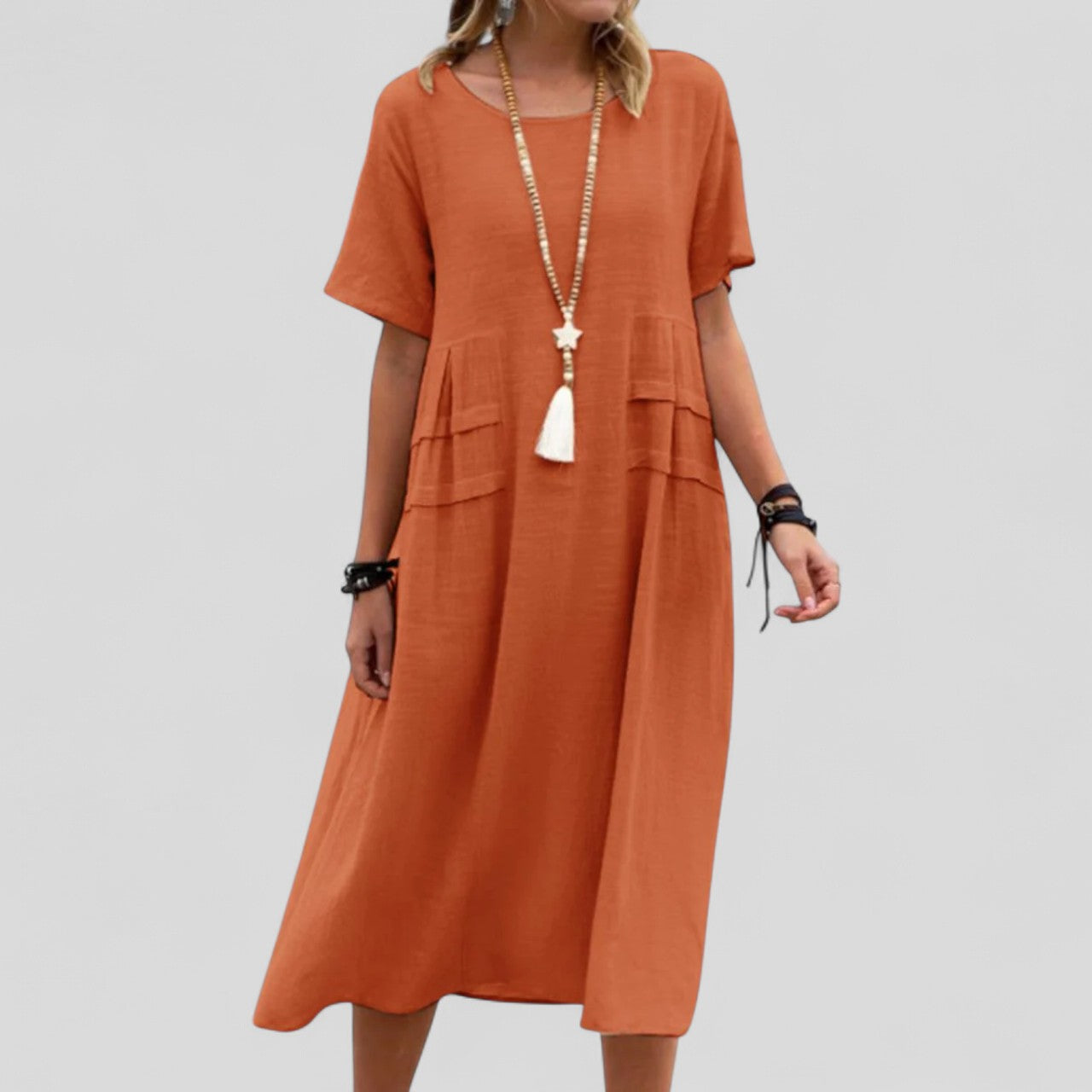 Maliyah™ | Losse Midi-jurk met Zakken