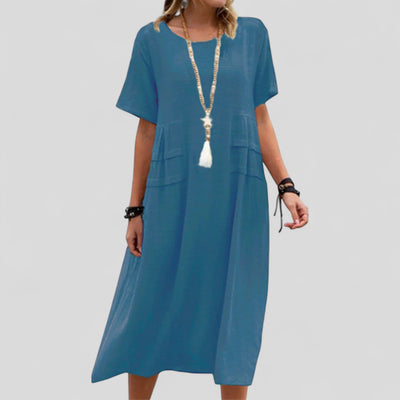 Maliyah™ | Losse Midi-jurk met Zakken