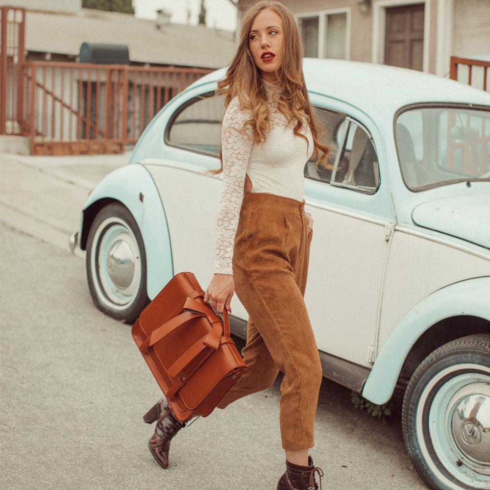 Vintage Sac Kissé in Blauw-Roze
