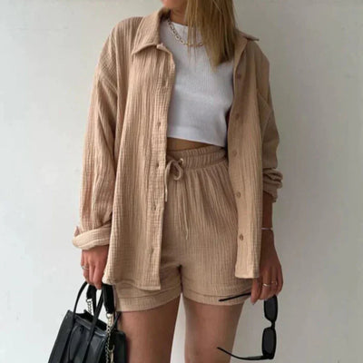 Arabella™ | 2-delige Katoenen Shirt en Shorts Set