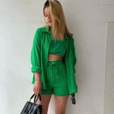 Arabella™ | 2-delige Katoenen Shirt en Shorts Set