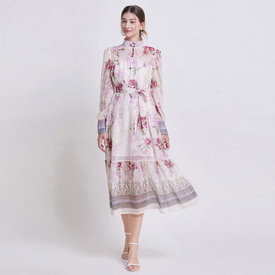 Sarah | Elegante Bloemen Chiffon Jurk