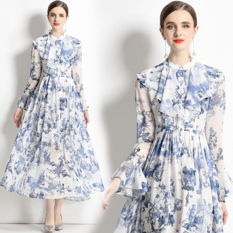 Gabby | Elegante Inktdrukjurk