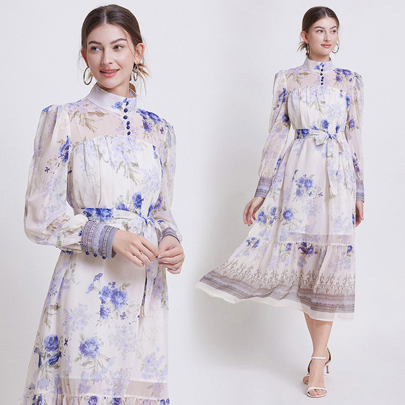 Sarah | Elegante Bloemen Chiffon Jurk