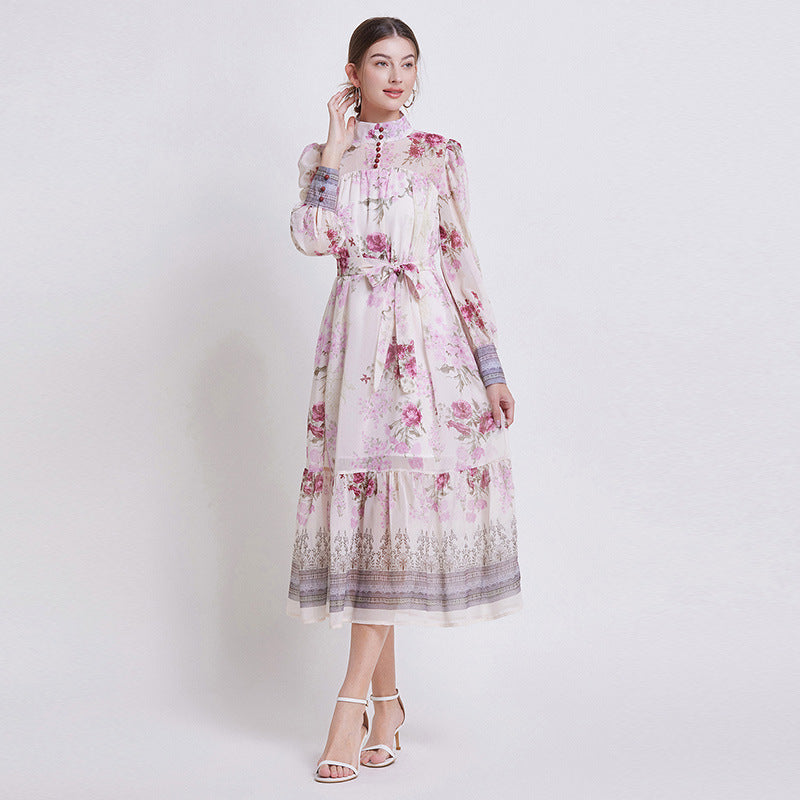 Sarah | Elegante Bloemen Chiffon Jurk