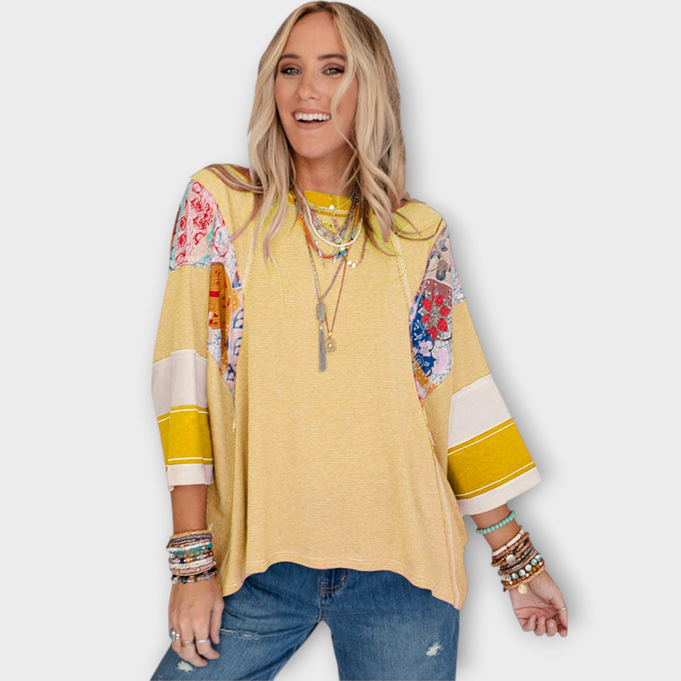 Nella™ Bloemen Patchwork Blouse