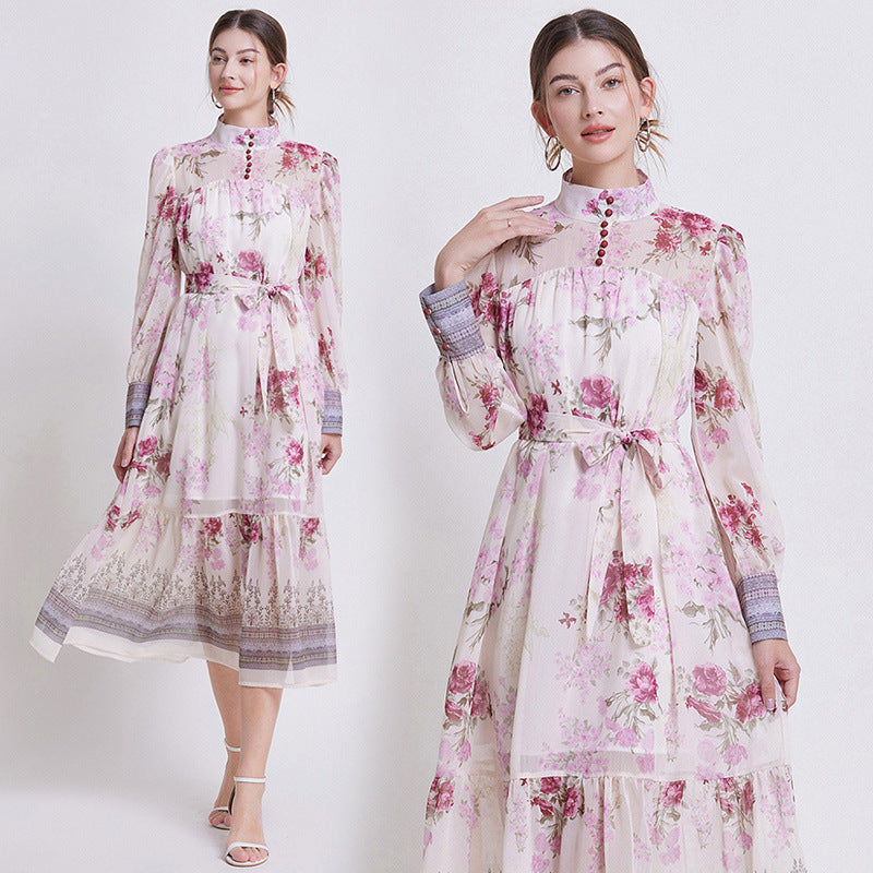 Sarah | Elegante Bloemen Chiffon Jurk