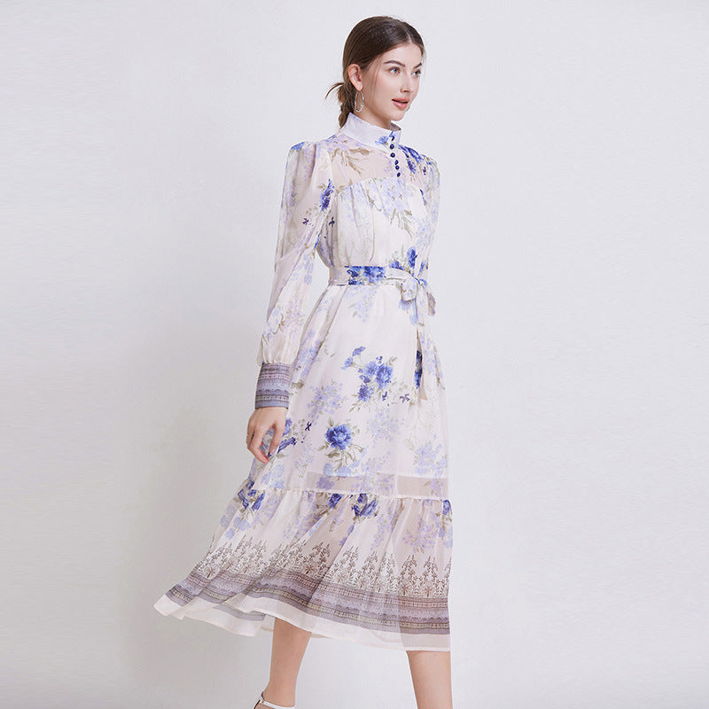Sarah | Elegante Bloemen Chiffon Jurk