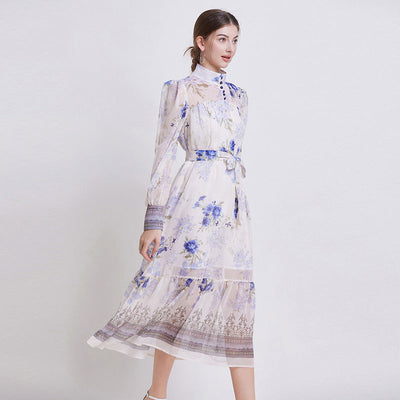 Sarah | Elegante Bloemen Chiffon Jurk