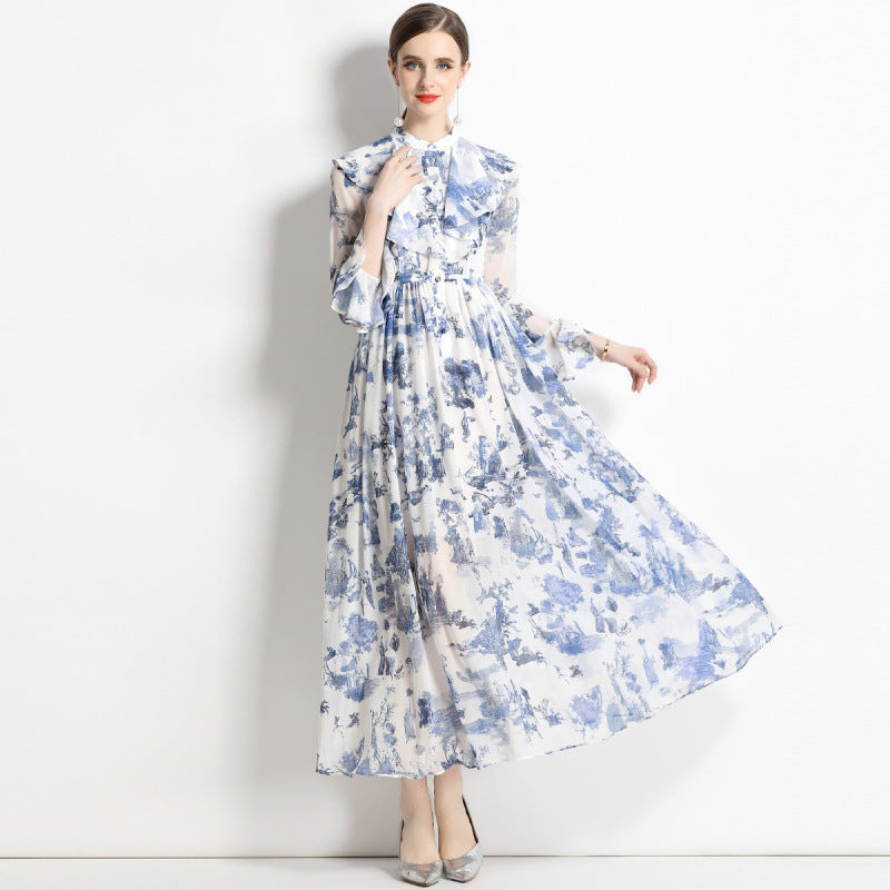 Gabby | Elegante Inktdrukjurk