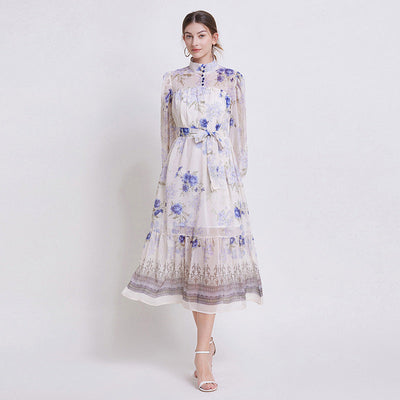 Sarah | Elegante Bloemen Chiffon Jurk