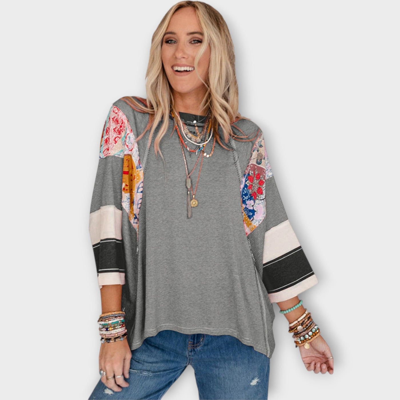 Nella™ Bloemen Patchwork Blouse