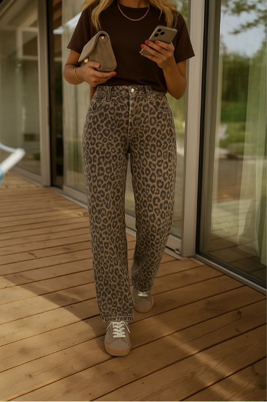 NADINE™ | DE LEOPARDEN FLARED BROEK