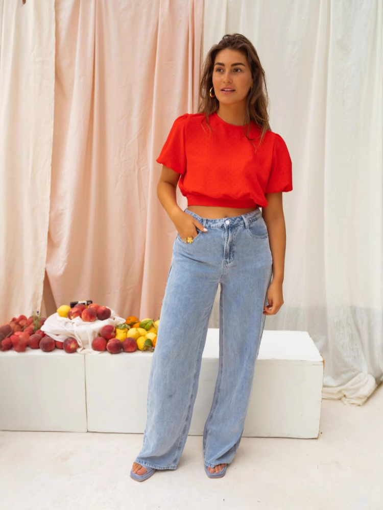 LORENA™ | DE GECROPPED BLOUSE
